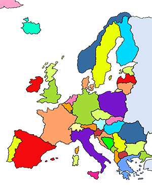 Eine Landkarte von Europa